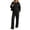 Black, variant on Women's 2 Piece Zip Up Hoodie Tracksuit Set, Long Sleeve Hooded Jacket & Drawstring Elastic Waist Pocket Wide Leg Pants Casual Two Piece Outfit