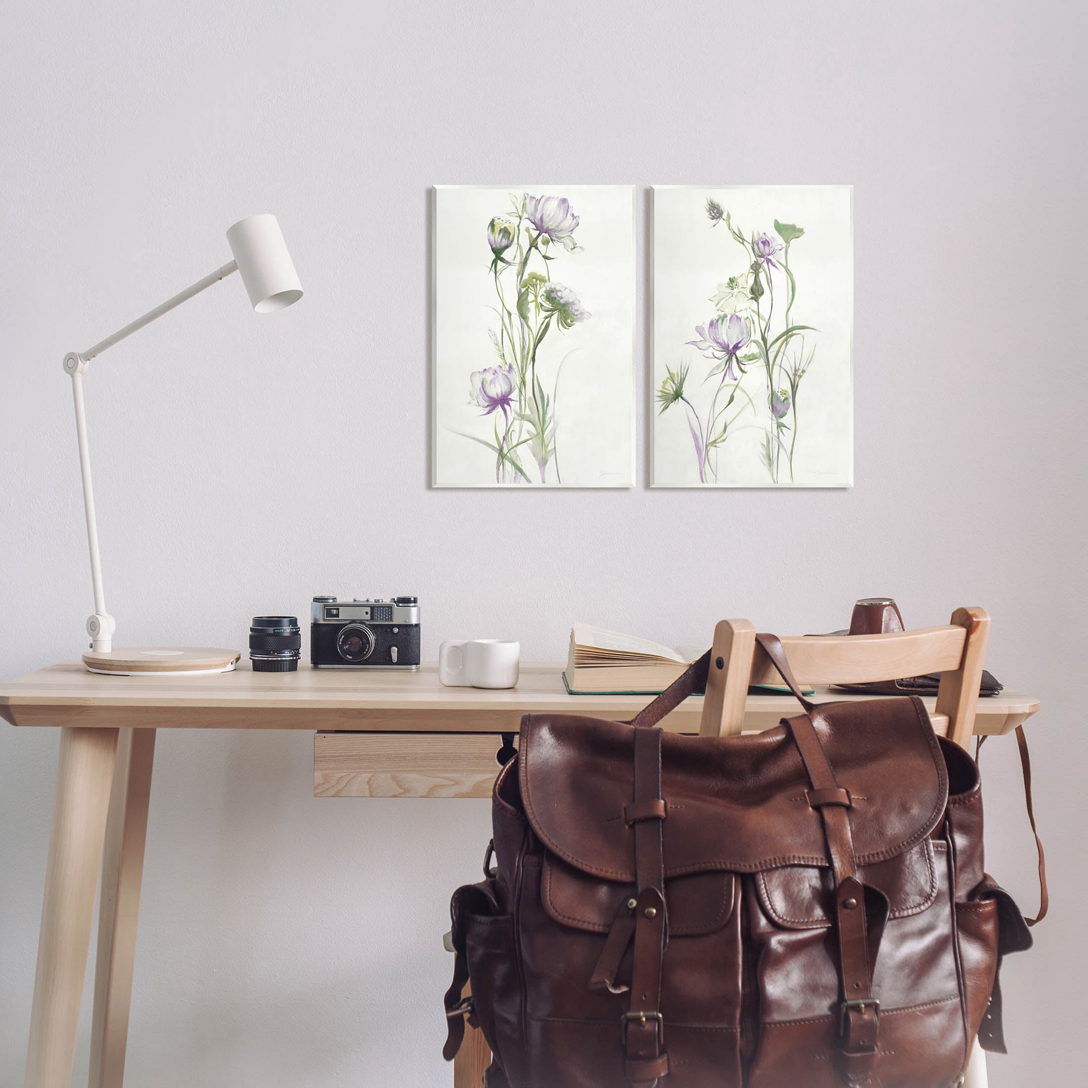 Stupell Industries Traditional Flower Stem Blossoms Graphic Art Unframed Art Print Wall Art, Set of 2, Design by Liz Jardine