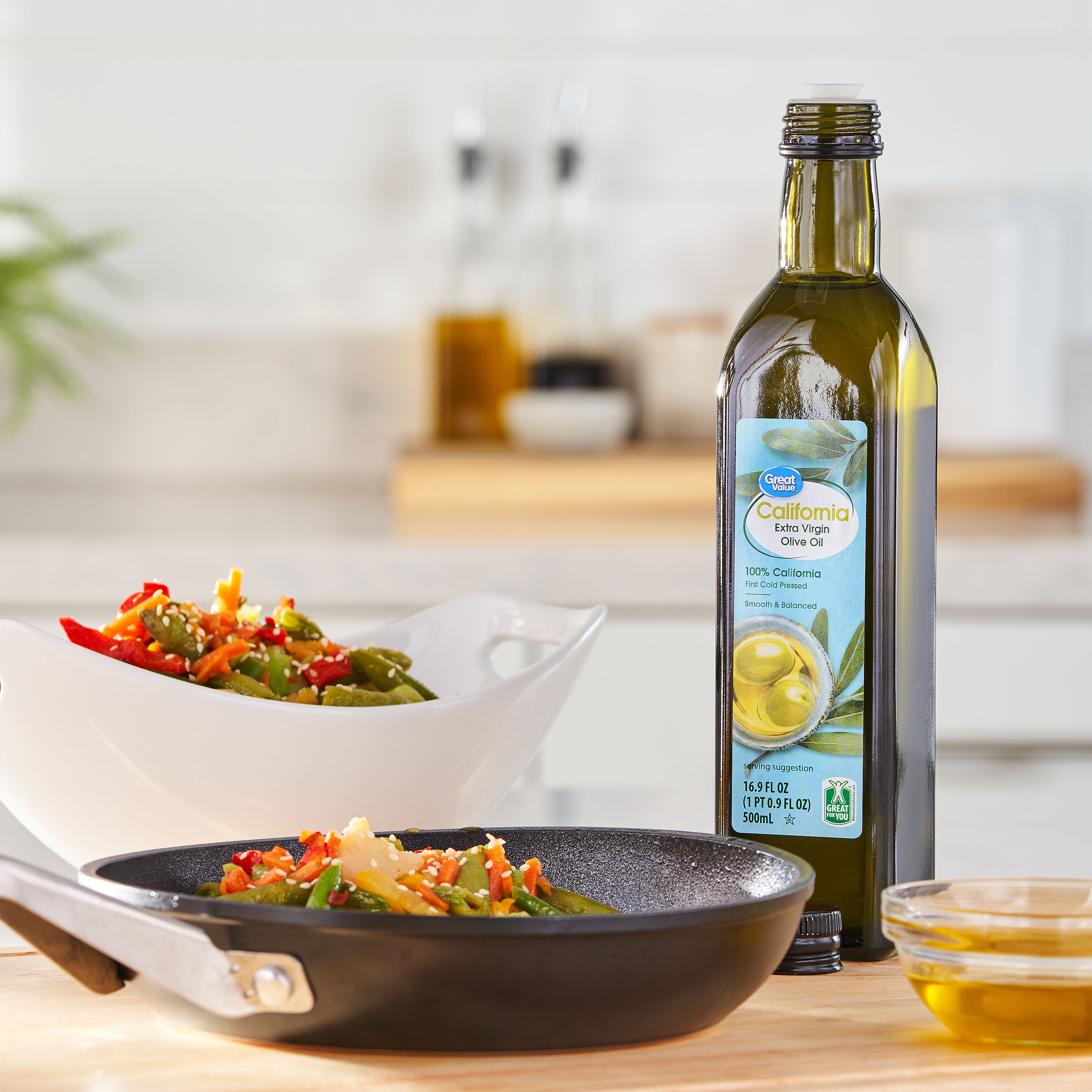 (6 pack) Great Value California Extra Virgin Olive Oil, 16.9 fl oz