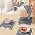 thumbnail image 5 of Geometric Lattice, Pot Holders for Kitchen Heatproof Potholder, 5 Pack Black Grey Classic Farmhouse Plaid Hot Pads Multipurpose Oven Pads Cloth Potholders Trivet for Cooking Baking, 5 of 8