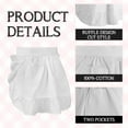 thumbnail image 3 of Aspire Waist Apron with Pockets, Kid's Kitchen White Half Apron, Ruffle Cotton Costume Maid Apron for Cooking, 3 of 7