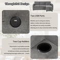 thumbnail image 4 of 83.5" Convertible Sofa Bed with USB Ports and Pull Out Bed, L-Shaped Sectional Sofa with Cup Holders and Reversible Storage Chaise for Living Room, Gray, 4 of 7