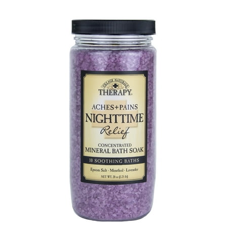 Village Naturals Therapy Aches & Pains Nighttime Relief Mineral Bath Soak, Lavender & Chamomile, 20 (Best Detox Bath Soak)