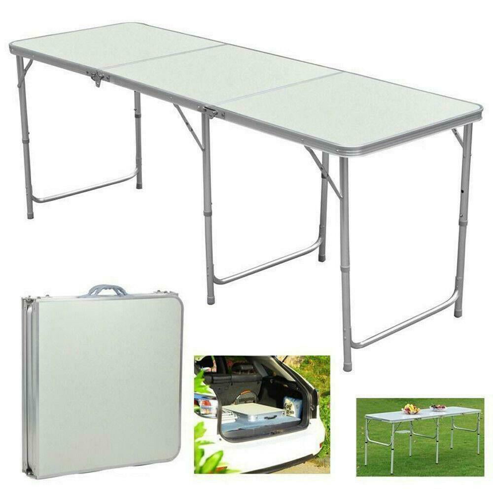Portable Aluminum 6ft Folding Table In/Outdoor Picnic Party Dining Camping Table 