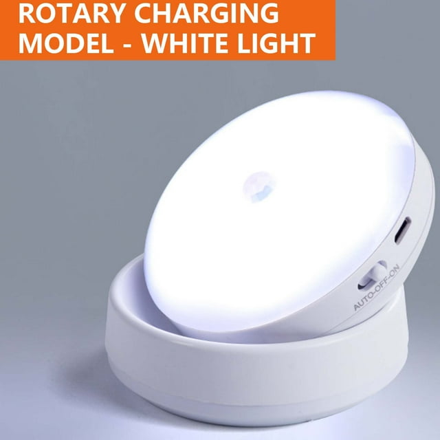 PEONAVET Induction Lamp Induction Lamp Night Light Motion Sensor with Rotating Base,Led Battery Operated 360° Rotated Wall Lights,Sleep Night Light Light-Controlled Human Body Induction Lampfor