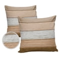 thumbnail image 2 of Outdoor Throw Pillow Cover Farmhouse Brown Gradient Wooden Plank Waterproof Cushion Covers 2 Pack Rustic Wood Grain Board Pillow Cases Home Decoration for Patio Garden Couch Sofa, 2 of 7