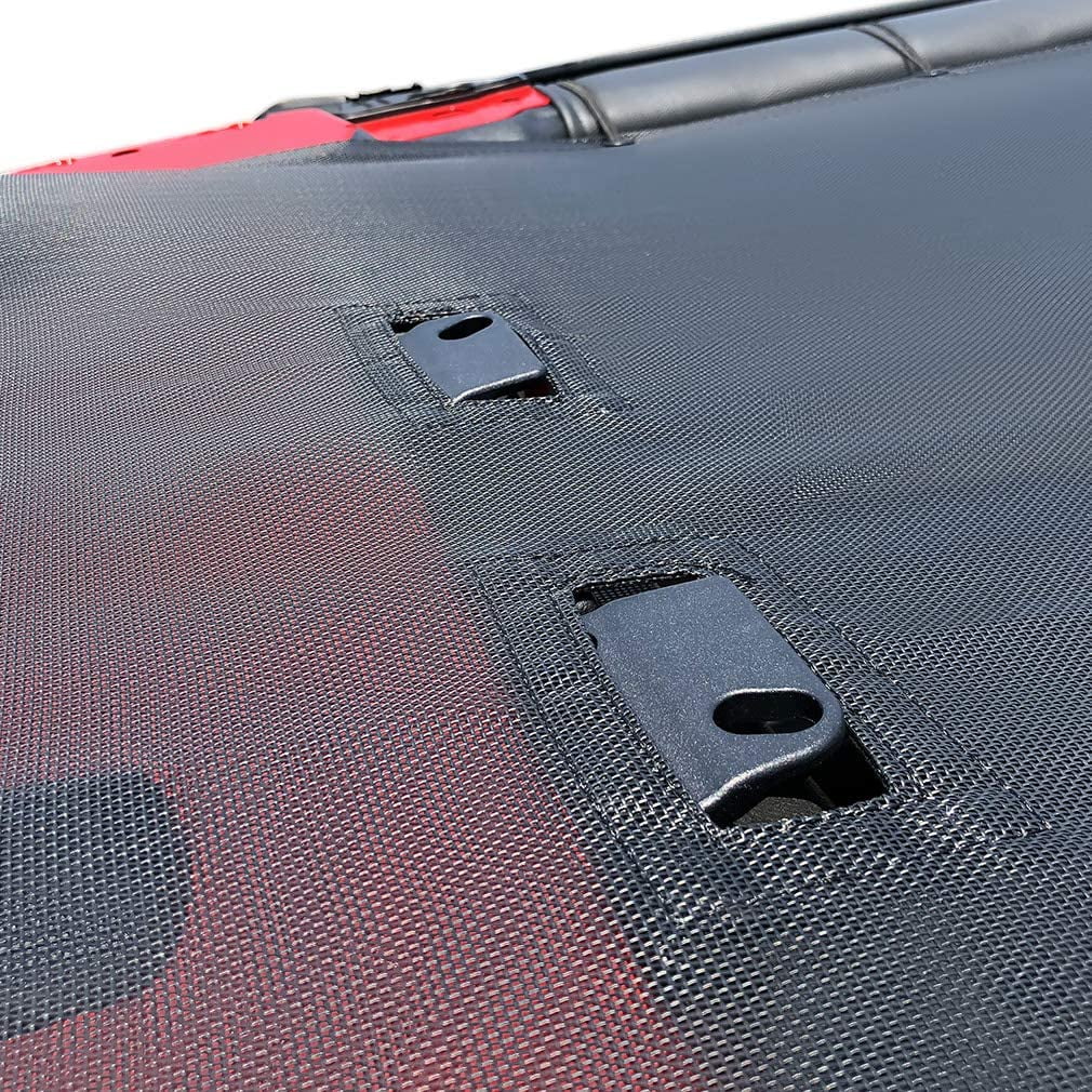 Shadeidea Jeep Wrangler Sunshade JL 2 Door (2018-Current) Sun Shade Front and Rear Trunk - Cherry Red Mesh Screen Top Cover UV Blocker with Grab Bag - 10 Years Warranty