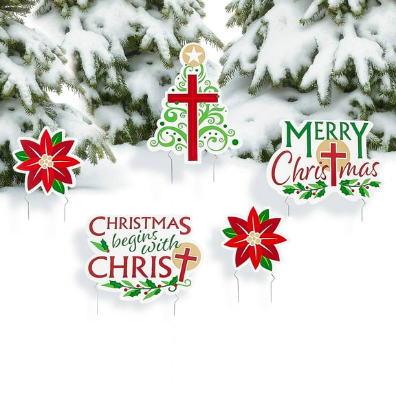 Fun Express Religious Christmas Yard Sign Set - 5 Pc.