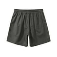 thumbnail image 4 of DBAIXID Shorts for Men Lightweight Elastic Waist Tropical Casual Realxed Stretch Mens Shorts Linen Drawstring Summer Trendy Flat Front Slim-Fit Yoga Shorts Dark Gray 3XL, 4 of 4