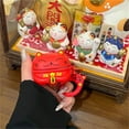 thumbnail image 2 of for Samsung Galaxy Buds FE(2023)/Buds 2 pro/Buds Live/Buds pro/Buds 2 Cover,Fun Cute Cartoon Creative Lucky Cat Design Silicone Earphone case with Hook (red), 2 of 11