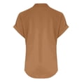thumbnail image 4 of Vestidos Casuales Para Mujer, Blusas De Mujer De Moda Suéter de mujer de color liso de imitación de lino y lino con hombros descubiertos y cuello en V de manga corta a la moda, 4 of 5