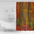 thumbnail image 2 of Fall Red Shower Curtain, 48" x 72", Orange Tree Leaf Forest Waterproof Bathroom Curtain Washable Shower Curtain Set with 12 Hooks, 2 of 6
