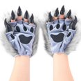 thumbnail image 5 of Yvsxxv Grey Plush 3D Animal Paw Winter Warm Gloves Cute Handwear, 5 of 7