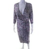 Pre-owned|Escada Womens Leopard Print Half Sleeve Short Wrap Style Dress White Size 44