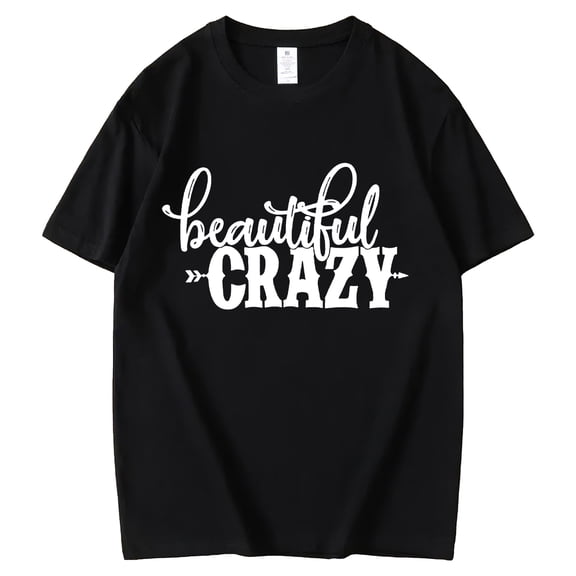 Women's T-Shirt Country Music Cute Funny Graphic Beautiful Crazy Western Cowgirls Casual Short Sleeve Tops Black Large