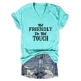 thumbnail image 2 of Not Friendly Do Not Touch Graphic Tees for Women Summer Short Sleeve V Neck Funny Sarcastic Quote T Shirts, 2 of 3