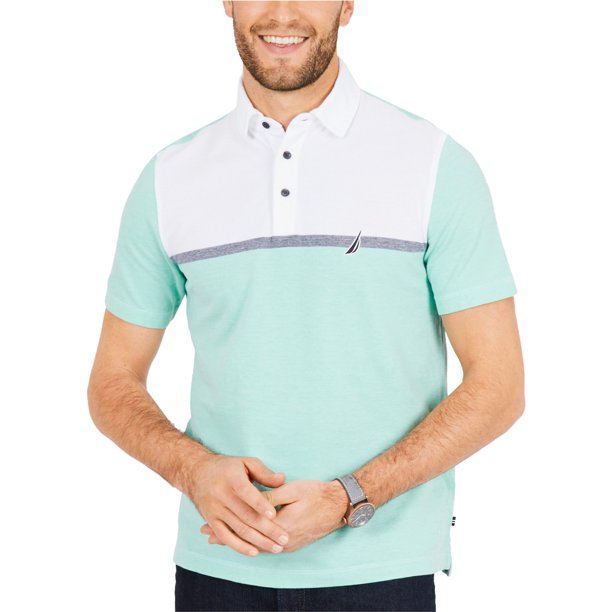 Nautica Polo de rugby con bloques de color para hombre, verde, extra pequeño Nautica polo, rugbi