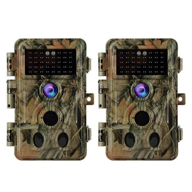 2Pack Trail Game Deer Cameras No Glow 20MP 1080P H.264 MP4 Video with