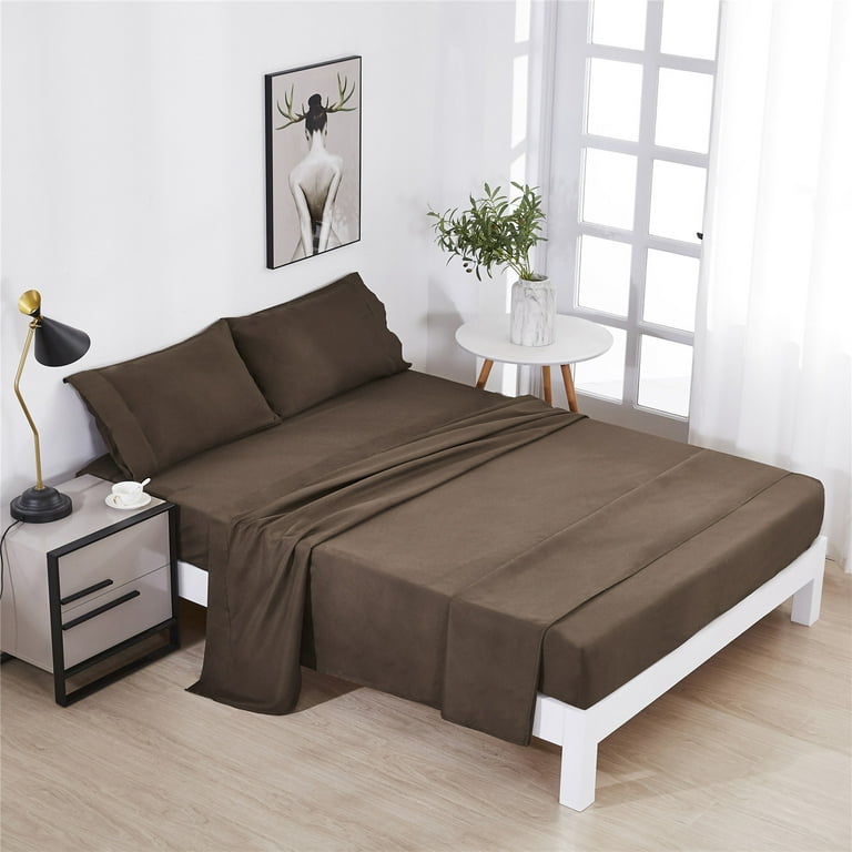 3 Piece Solid Bed Sheet Set Twin XL Chocolate - Hotel Luxury Bed Sheets -  Extra Soft - Deep Pockets - Wrinkle Free, Fade Resistant, Thick and  Hypoallergenic (Plain-Chocolate, Twin XL) 