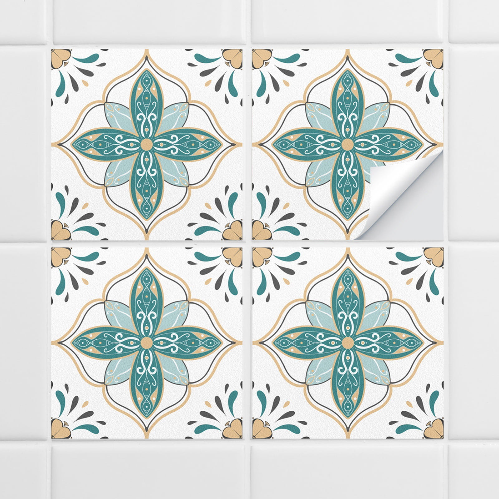 10PCS French Style Peel and Stick Tile Stickers Wall Backsplash DIY Murals Self Adhesive Removable Textured Tile Stickers For Home Kitchen Bathroom Decor, 6 x 6 inch