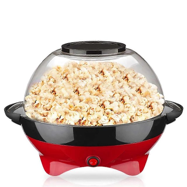 Electric Hot Oil Stirring Popcorn Maker,800W Popcorn Popper Machine with Measuring Cups and Large Lid, 6 Quart, Red, 342913cm, RH-906