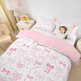 thumbnail image 3 of spefrowx Girly Pink Multi Bowknot Twin Duvet Cover for Kids, Cute Love Heart Star Twin Bedding, Pink Reversible, 2 Pieces, 1 Duvet Cover and 1 Pillowcase, 3 of 6