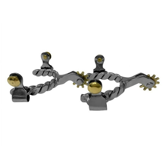 Showman Toddler Stainless Steel Twisted Band Spurs