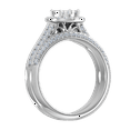 thumbnail image 2 of 3/4 Carat Halo Diamond Bridal Ring Set in 14K White Gold (Ring Size 6.5), 2 of 6