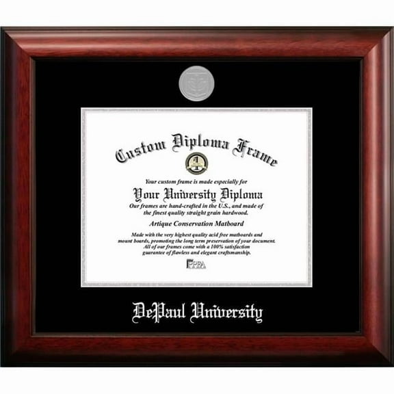 Campus Images IL974SED-1185 11 x 8.5 in. DePaul University Silver Embossed Diploma Frame
