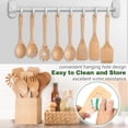thumbnail image 3 of Cooking wooden spoons, beech wood kitchen utensil set, high-quality handcrafted wooden cooking utensils, suitable for non-stick pans, heat-resistant, smooth surface, comfortable grip, 8-piece set, 3 of 4
