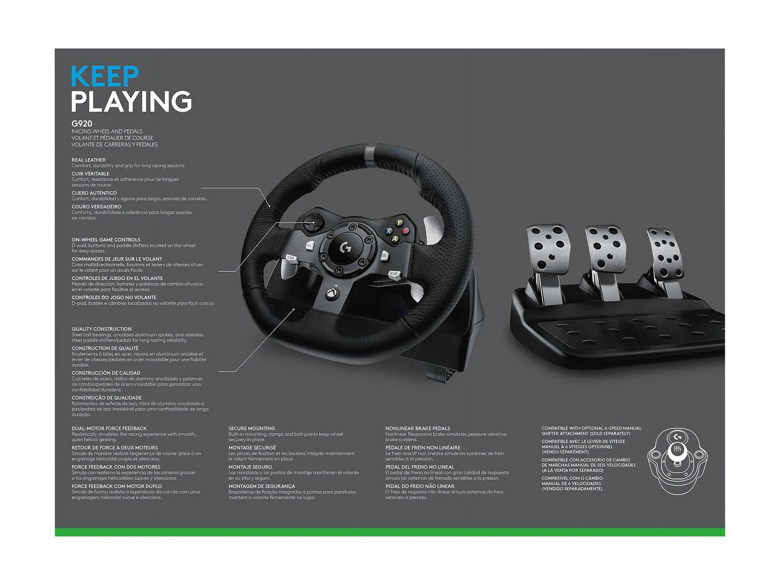 Logitech G920 Driving Force Racing Wheel and Floor Pedals for Xbox Series  X
