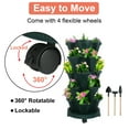 thumbnail image 3 of 5 Tier Vertical Garden Stackable Planter with Wheels, Strawberry Planter Indoor/Outdoor for Growing Vegetables Succulents, Green 2 Set, 3 of 8