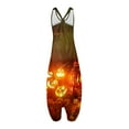 thumbnail image 4 of Women's Casual Bohemian Halloween Print Loose Large Size Casual Sleeveless Strappy Jumpsuit, 4 of 4