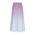 thumbnail image 4 of Women's Gradient Boho Flowy Midi Skirt Summer Casual Elastic High Waist Tiered Long Skirts with Pockets, 4 of 6