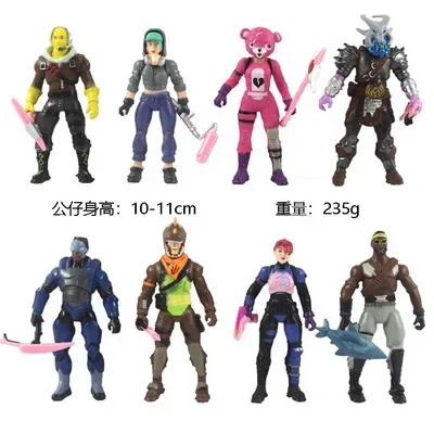 8Pcs/Set Fortnite Toys 10-11cm Action Figure Model Game Fornite 8th Generation Toy Doll with Weapon Kids Boys Birthday Xmas Gift