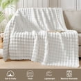 thumbnail image 2 of Eurhowing Faux Furry Bubble Throw Blanket, 450GSM Thick Soft Fluffy Plush Blanket, Fuzzy Shaggy Throw for Couch, Sofa & Bed, 63"×79", White, 2 of 8