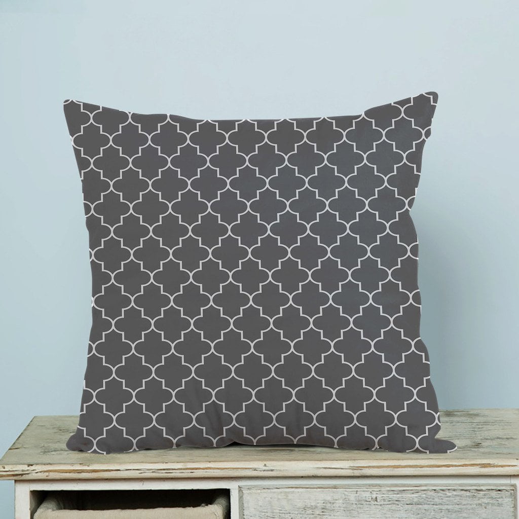 GCKG Classic Grey and White Quatrefoil Pillow Case Pillow Cover Pillow
