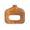 thumbnail image 4 of Rectangular Hollow Vase for Living Room Decor - Handcrafted Mango Wood Boho Home Decor Flower Vase for Table or Office Display - Open Cutout Display for Bedroom Vanity and House - 7", Brown, 4 of 15
