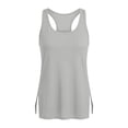 thumbnail image 7 of Miluxas Racerback Workout Tank Tops for Women Split Open Back Athletic Sports T Shirts Sleeveless V Neck Tunic Tank Tops for Gym Yoga Running Gray, 7 of 7
