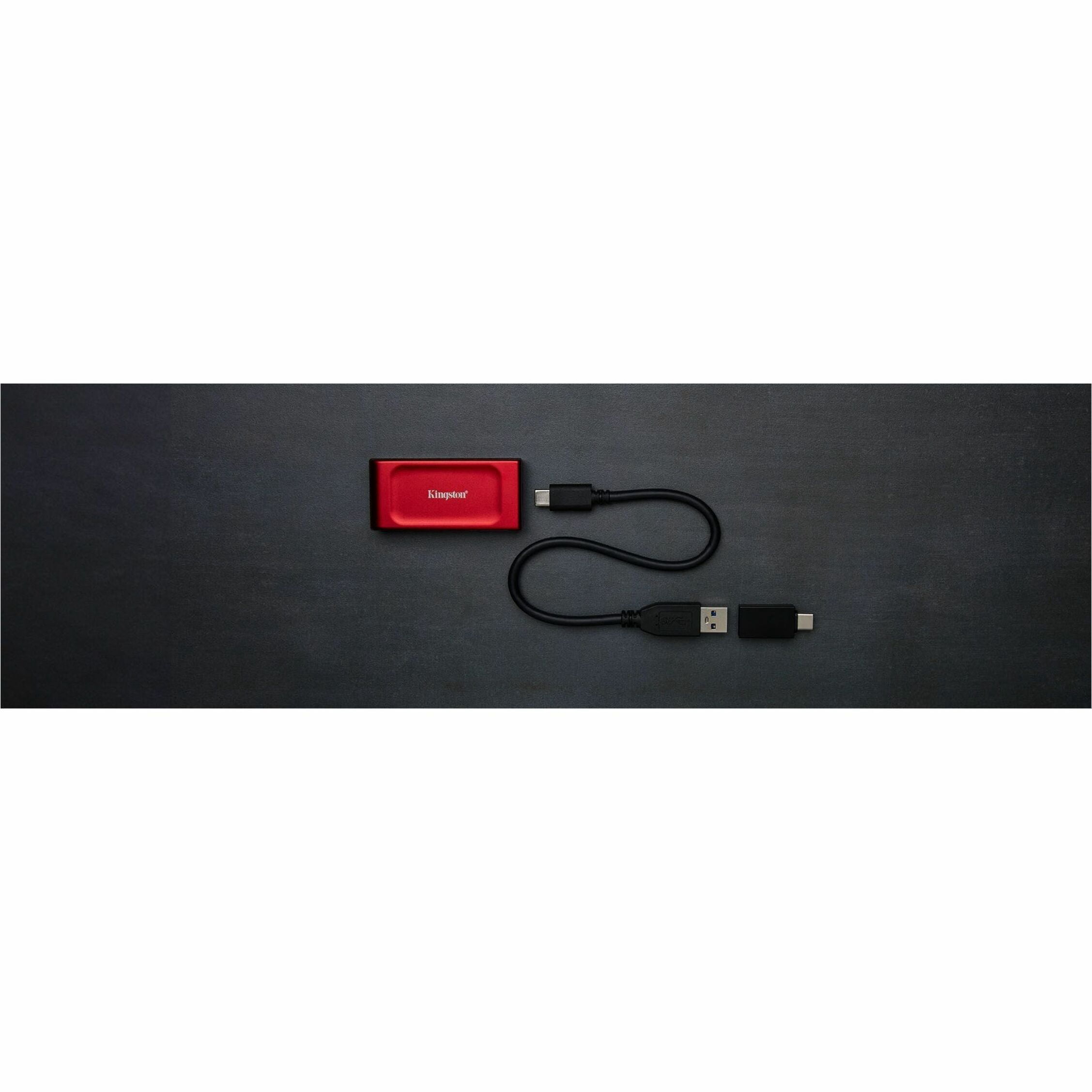 Kingston XS1000 1 TB Portable Solid State Drive External Red SXS1000R1000G