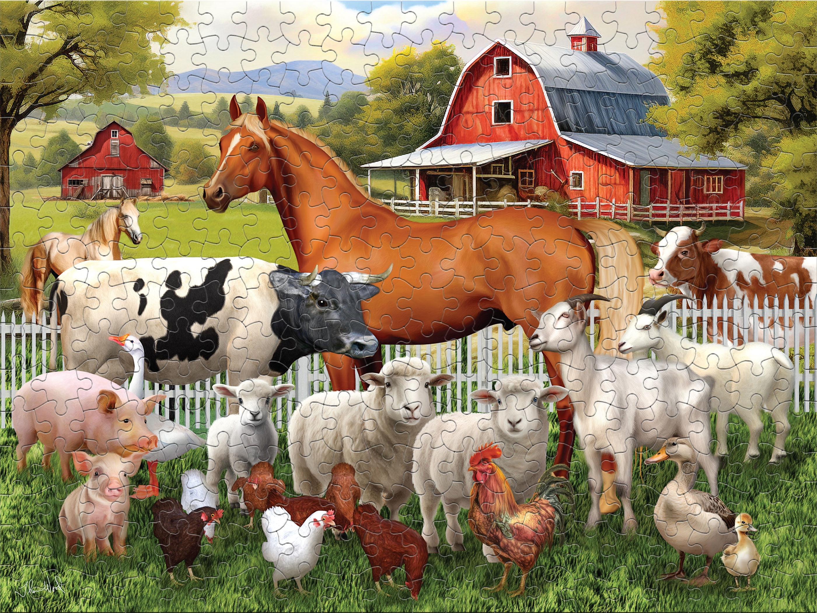 Ceaco Farm Animal Friends (Tom Wood) 300 Piece Interlocking Jigsaw Puzzle