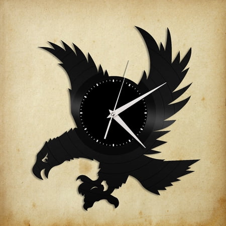 Eagle Vinyl Wall Clock Record Famous Birds Lovers Best Gift Office Home Decor Vintage Design Office Bar Room Home Decor
