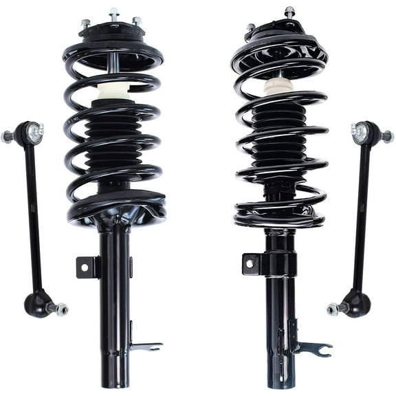 Detroit Axle - Front Struts Sway Bars for 2000-2005 Ford Focus Complete 2 Struts w/Coil Spring 2 Front Sway Bar Links 2001 2002 2003 2004 Replacement Ready Struts Assembly