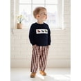 thumbnail image 4 of Rovasas Toddler Baby Boy Fall Outfit Horse Long Sleeve Sweatshirt Plaid Pants, 4 of 9