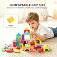 thumbnail image 5 of TGGPL Wooden Building Blocks, 100-Piece Set of Sorting & Stacking Toys in 8 Colors and 11 Shapes, Classic Toddler Toys for Girls & Boys Ages 2+, 5 of 8