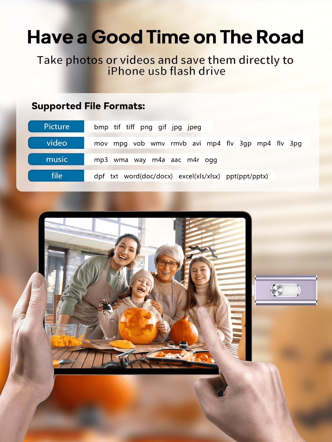 USB Flash Drive for iphone,iPad,3 IN 1 Memory External Storage,Type-C Thumb Drive for OTG Android Phone and Computer