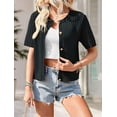 thumbnail image 6 of Women's Summer Cardigan Short Sleeve Cropped Cable Knit Open Front Black L, 6 of 8