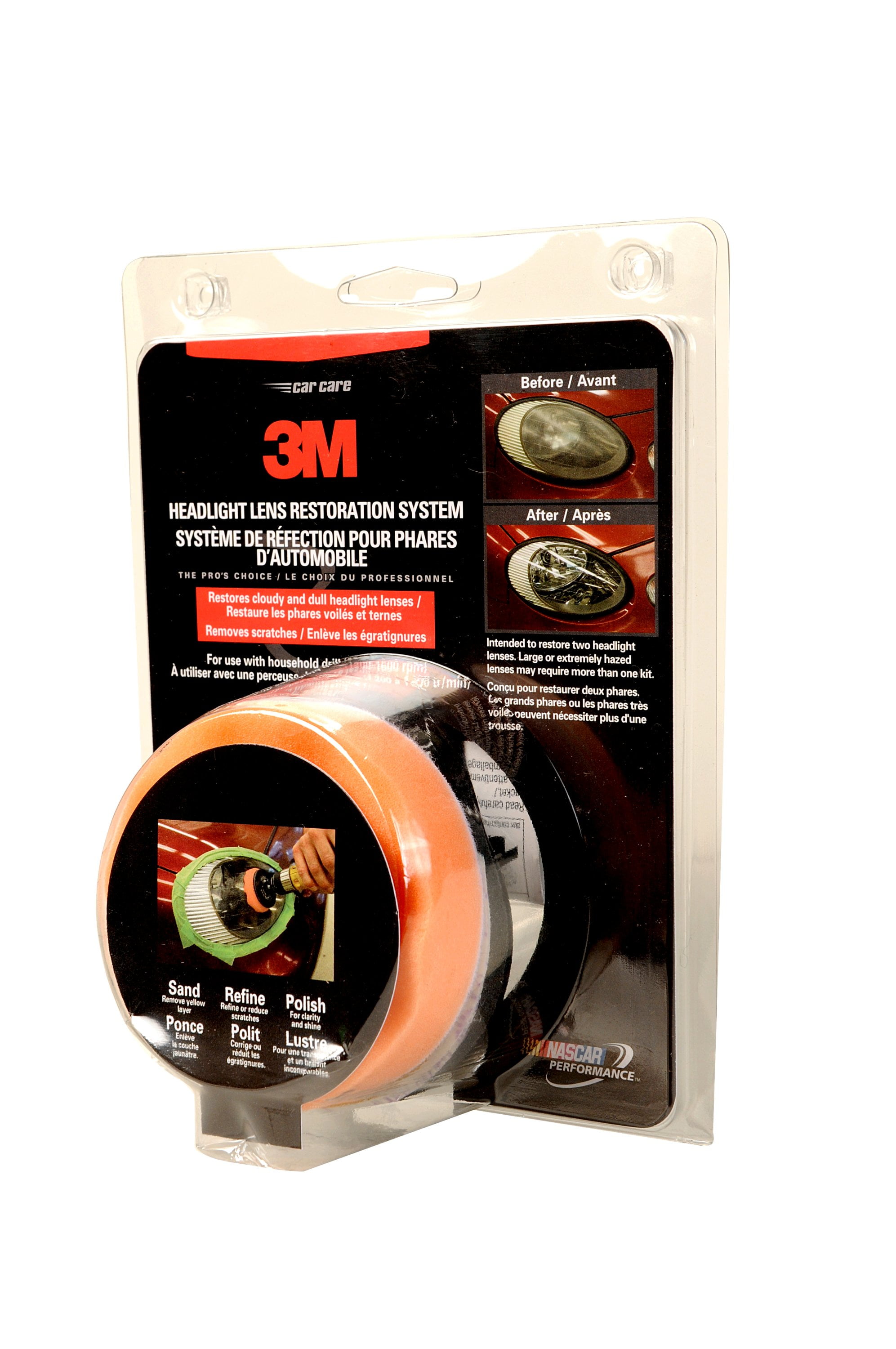 3M™ Medium Duty Headlight Restoration Kit with Quick Clear Coat, 39174 , 4  per case - Masterworks Online