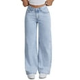thumbnail image 2 of ClodeEU Womens High Waist Wide Leg Jeans with Pockets,Baggy Casual Denim Pants Blue,Womens Plus S, 2 of 5