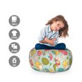 thumbnail image 2 of Easter Storage Toy Bag Chair, Pale Blue Backdrop with Curly and Floral Motifs in Doodle Style, Stuffed Animal Organizer Washable Bag, Large Size, Multicolor, by Ambesonne, 2 of 3